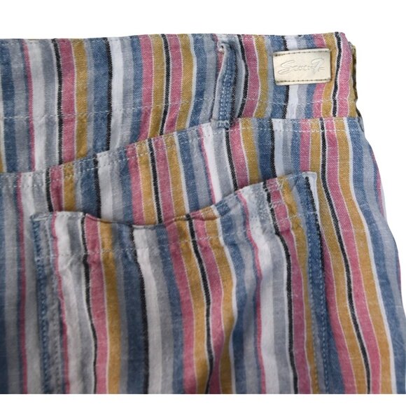 Seven7 Striped Gelato Linen Blend Wide Leg Pants 16 Boho Artsy Retro - Picture 4 of 8
